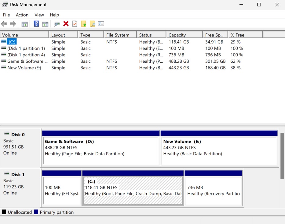 windows disk management